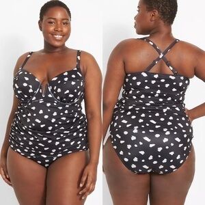 Lane Bryant underwire animal print tankini top